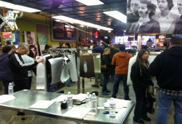 The scene at Easy Street Records in Queen Anne before the record store's memorabilia was auctioned off.
