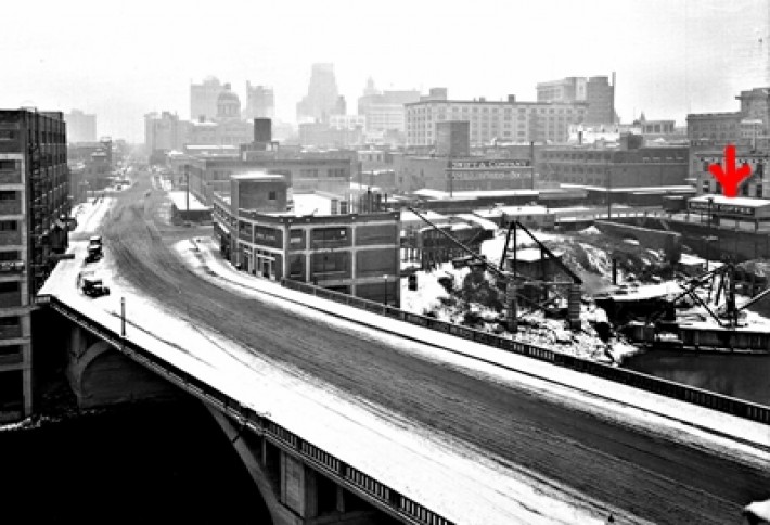 San Jacinto St snow 1929